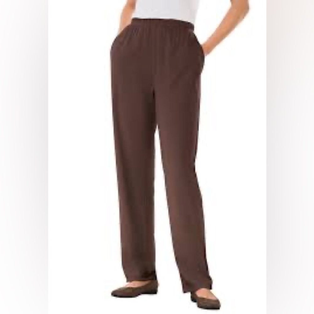 Woman Within Dark Brown Chinos
